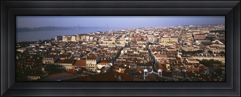 Framed Aerial view of Lisbon, Portugal Print