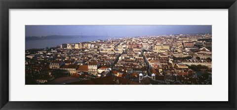 Framed Aerial view of Lisbon, Portugal Print