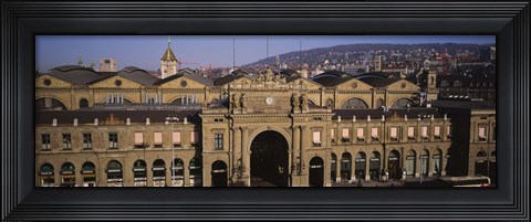 Framed Facade of a train station, Zurich, Switzerland Print