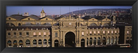 Framed Facade of a train station, Zurich, Switzerland Print