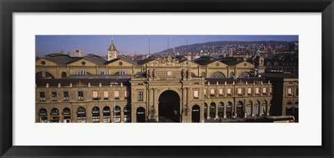 Framed Facade of a train station, Zurich, Switzerland Print