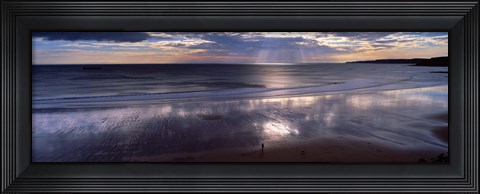 Framed Person Standing On The Beach, Scarborough, North Yorkshire, England, United Kingdom Print