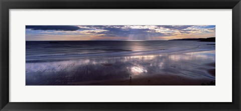 Framed Person Standing On The Beach, Scarborough, North Yorkshire, England, United Kingdom Print