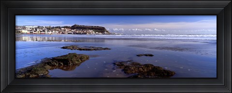 Framed Town At The Waterfront, Scarborough, South Bay, North Yorkshire, England, United Kingdom Print