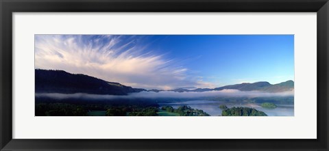 Framed Lake Surrounded By Mountains, Derwent Water, Lake District, Cumbria, England, United Kingdom Print