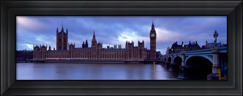Framed Government Building At The Waterfront, Big Ben And The Houses Of Parliament, London, England, United Kingdom Print