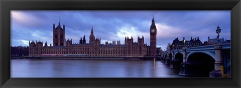 Framed Government Building At The Waterfront, Big Ben And The Houses Of Parliament, London, England, United Kingdom Print