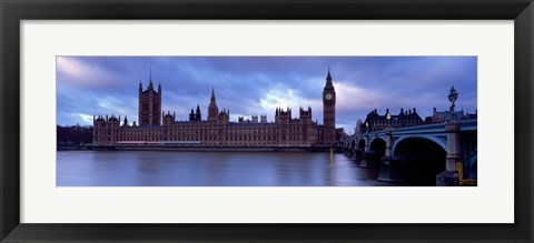 Framed Government Building At The Waterfront, Big Ben And The Houses Of Parliament, London, England, United Kingdom Print