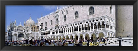 Framed Tourist Outside A Cathedral, St. Mark&#39;s Cathedral, St. Mark&#39;s Square, Venice, Italy Print