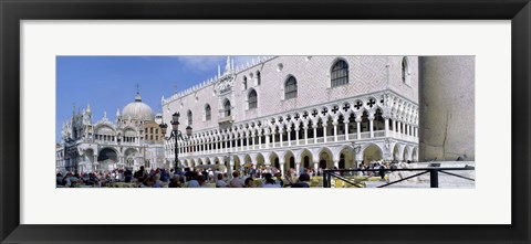 Framed Tourist Outside A Cathedral, St. Mark&#39;s Cathedral, St. Mark&#39;s Square, Venice, Italy Print