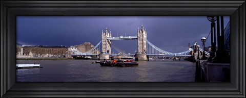 Framed Bridge Over A River, Tower Bridge, London, England, United Kingdom Print