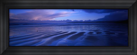 Framed Sand Ridges Near A Bay, Filey Bay, Yorkshire, England, United Kingdom Print