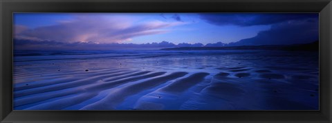 Framed Sand Ridges Near A Bay, Filey Bay, Yorkshire, England, United Kingdom Print