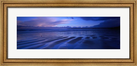 Framed Sand Ridges Near A Bay, Filey Bay, Yorkshire, England, United Kingdom Print