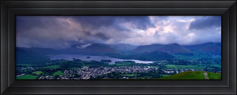 Framed Storm Clouds Over A Landscape, Keswick, Derwent Water, Lake District, Cumbria, England, United Kingdom Print