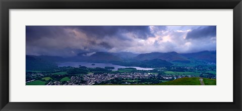 Framed Storm Clouds Over A Landscape, Keswick, Derwent Water, Lake District, Cumbria, England, United Kingdom Print