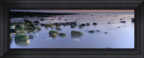 Framed Stones In Frozen Water, Flamborough, Yorkshire, England, United Kingdom Print
