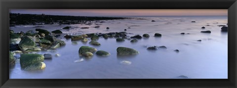 Framed Stones In Frozen Water, Flamborough, Yorkshire, England, United Kingdom Print