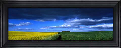 Framed Clouds Over A Cultivated Field, Hunmanby, Yorkshire Wolds, England, United Kingdom Print