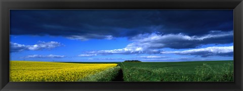 Framed Clouds Over A Cultivated Field, Hunmanby, Yorkshire Wolds, England, United Kingdom Print