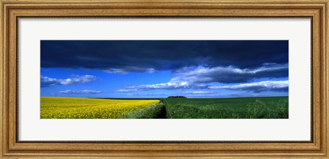 Framed Clouds Over A Cultivated Field, Hunmanby, Yorkshire Wolds, England, United Kingdom Print