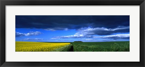 Framed Clouds Over A Cultivated Field, Hunmanby, Yorkshire Wolds, England, United Kingdom Print