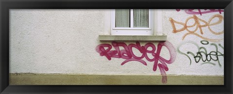 Framed Close-up of graffiti on the wall, Stuttgart, Baden-Wurttemberg, Germany Print