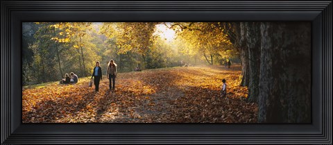 Framed Group Of People In A Park, Tuebingen, Baden-Wurttemberg, Germany Print