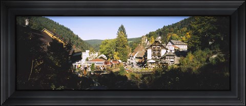 Framed High Angle View Of A Town, Triberg Im Schwarzwald, Black Forest, Baden-Wurttemberg, Germany Print
