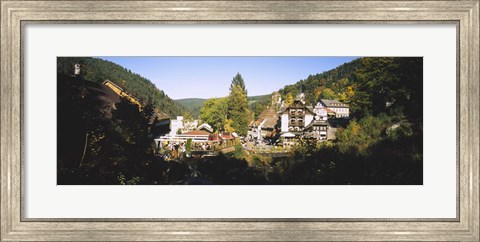 Framed High Angle View Of A Town, Triberg Im Schwarzwald, Black Forest, Baden-Wurttemberg, Germany Print