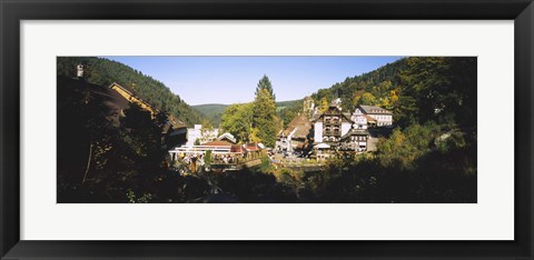 Framed High Angle View Of A Town, Triberg Im Schwarzwald, Black Forest, Baden-Wurttemberg, Germany Print