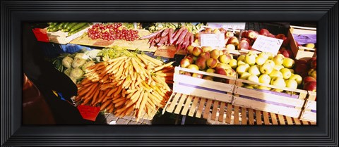Framed High angle view of fruits and vegetables in a vegetable stand, Stuttgart, Germany Print
