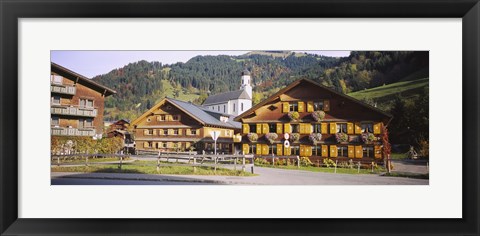 Framed Church In A Village, Bregenzerwald, Vorarlberg, Austria Print