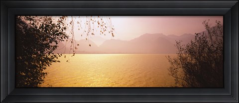 Framed Lake On The Mountainside, Mondsee, Salzburg, Austria Print