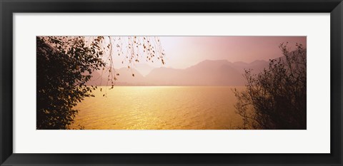 Framed Lake On The Mountainside, Mondsee, Salzburg, Austria Print