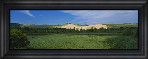 Framed Panoramic view of a lake, Sleeping Bear Dunes National Lakeshore, Michigan, USA Print