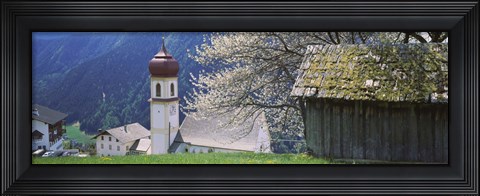 Framed Buildings on a hillside, Tirol, Austria Print