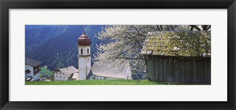 Framed Buildings on a hillside, Tirol, Austria Print