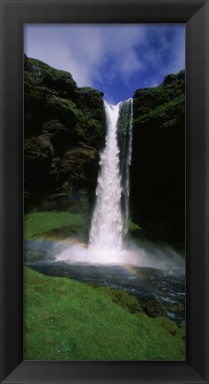 Framed Waterfall in the forest, Kvernufoss, Iceland Print