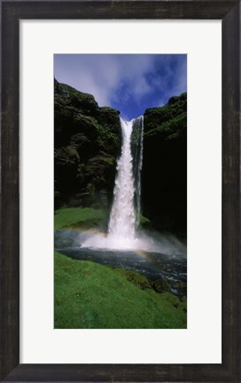 Framed Waterfall in the forest, Kvernufoss, Iceland Print