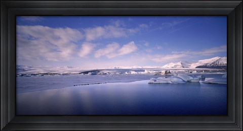 Framed Glacier floating on water, Jokulsarlon Glacial Lagoon, Vatnajokull, Iceland Print