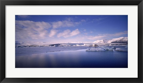 Framed Glacier floating on water, Jokulsarlon Glacial Lagoon, Vatnajokull, Iceland Print