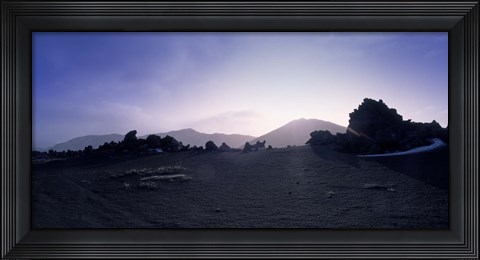 Framed Silhouette of mountains, Central Highlands, Iceland Print