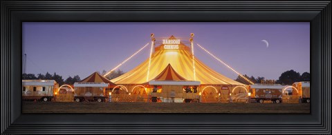 Framed Circus lit up at dusk, Circus Narodni Tent, Prague, Czech Republic Print