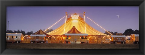 Framed Circus lit up at dusk, Circus Narodni Tent, Prague, Czech Republic Print