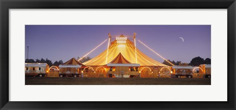 Framed Circus lit up at dusk, Circus Narodni Tent, Prague, Czech Republic Print