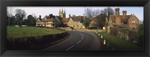 Framed Houses along a road, Penhurst, Kent, England Print