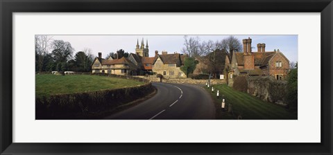 Framed Houses along a road, Penhurst, Kent, England Print