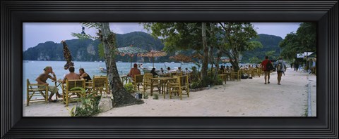 Framed Restaurant on the beach, Ko Phi Phi Don, Phi Phi Islands, Thailand Print