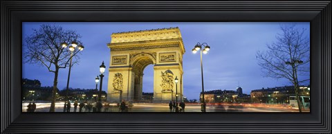 Framed Tourists walking in front of a monument, Arc de Triomphe, Paris, France Print